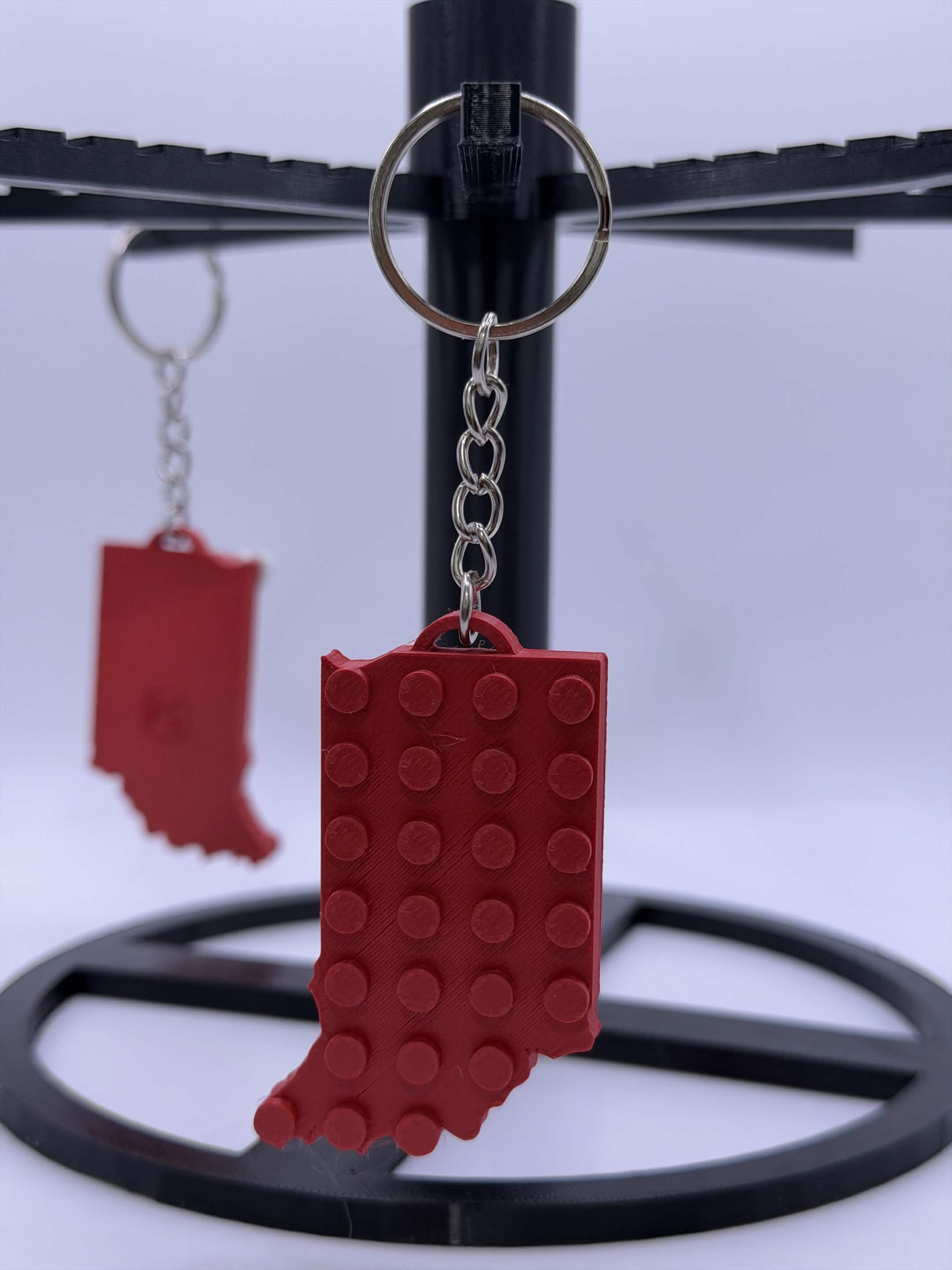 Indiana State Keychain — 3D Printed with Custom Heart Location